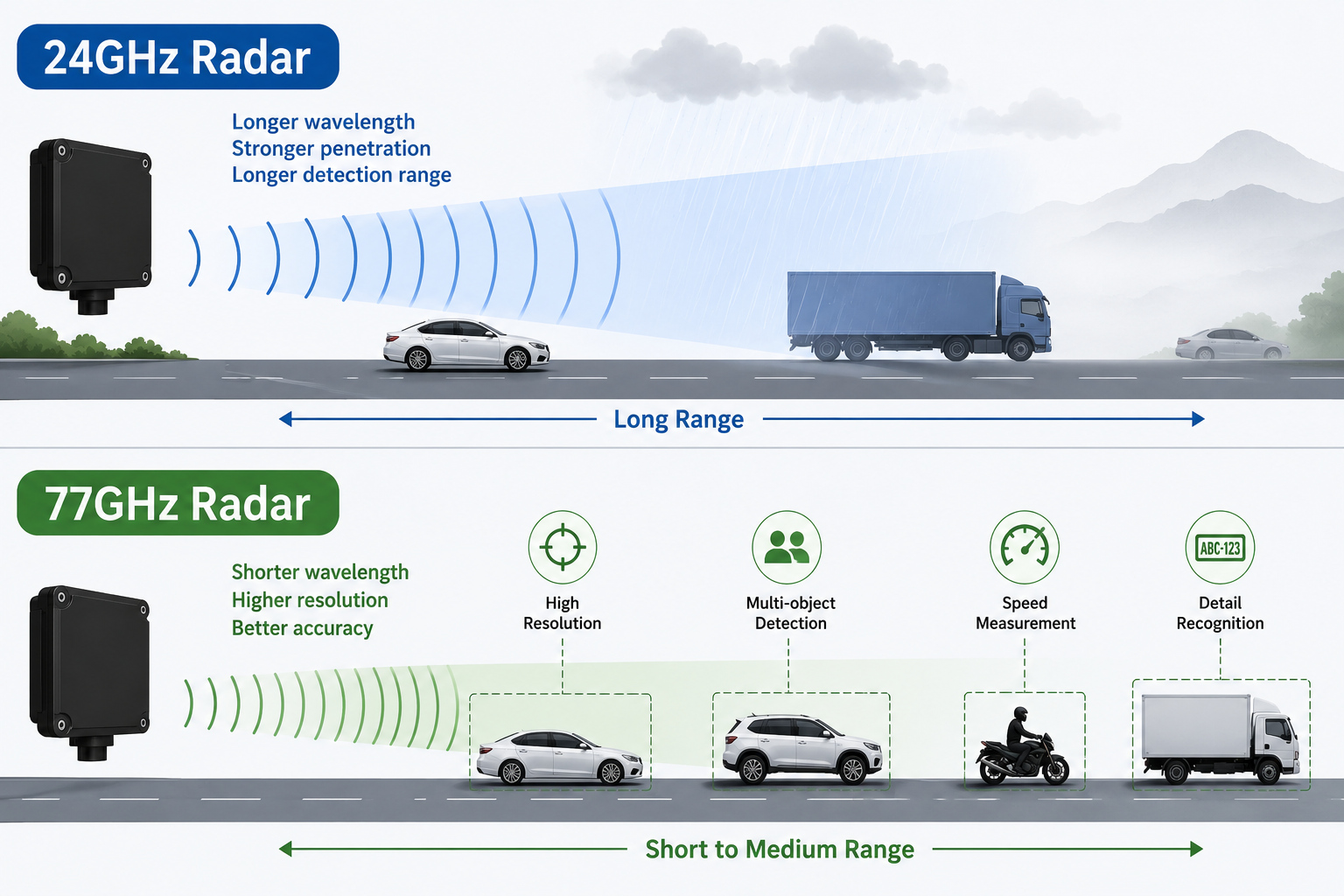 24GHz vs 77GHz Traffic Radar